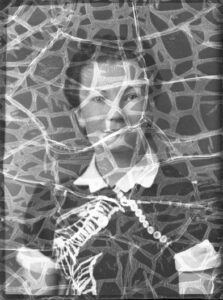 Photograph showing emulsion damage, a cracked image