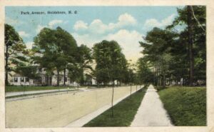 Post card showing Park Avenue in Goldsboro